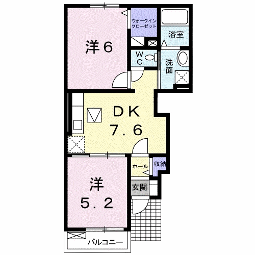 アボンデーレ　Ａの間取り