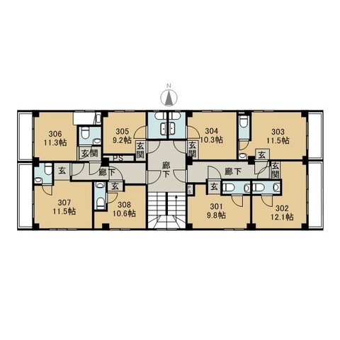 ｓｏｃｉａｌ　ａｐａｒｔｍｅｎｔ　若草共同住宅の間取り