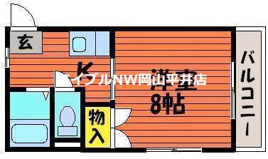 岡山市中区平井のマンションの間取り