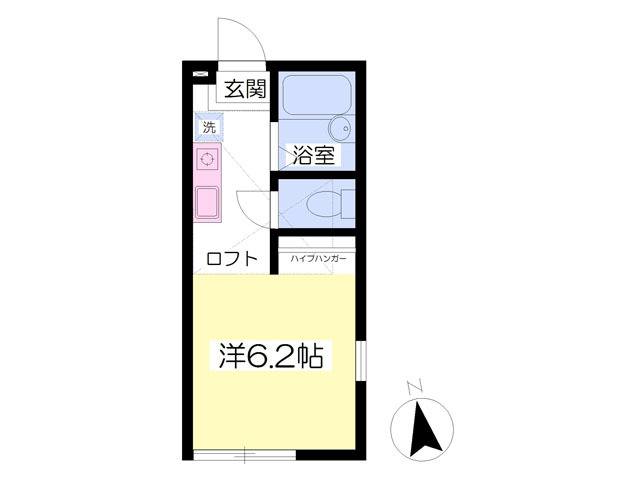 横浜市西区南浅間町のアパートの間取り