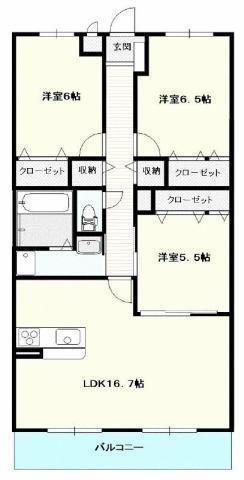 高松市林町のマンションの間取り