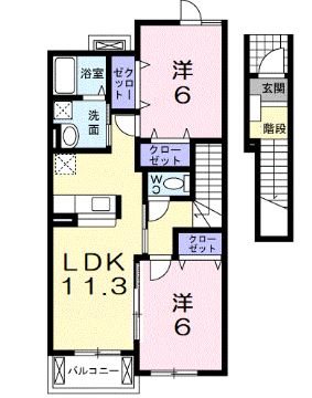 東近江市中小路町のアパートの間取り