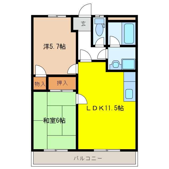 ハイツ園城の間取り