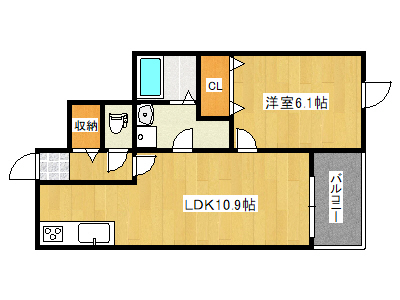 神戸市灘区新在家南町のマンションの間取り