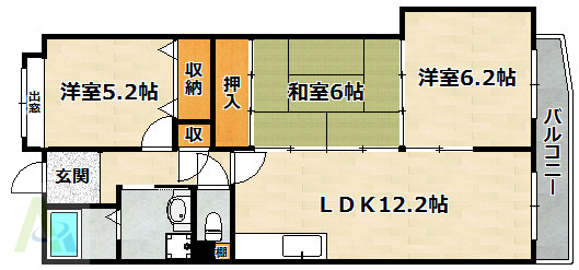 コンセール中道の間取り