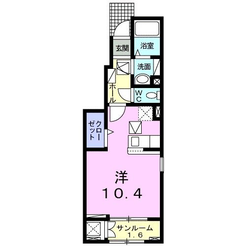 塩竈市松陽台のアパートの間取り