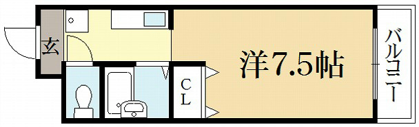 京都市北区衣笠北荒見町のマンションの間取り