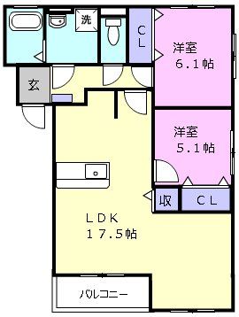 【津市河芸町東千里のマンションの間取り】