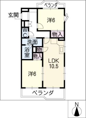 ポニーヒル長久手　Ｂ棟の間取り