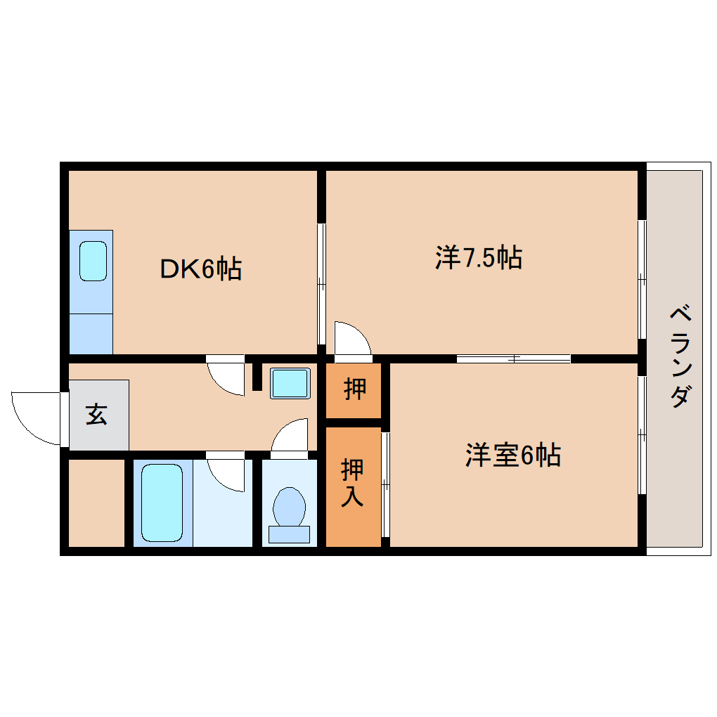 生駒市東菜畑のマンションの間取り