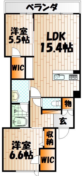 シャーメゾンステージ山吹の間取り