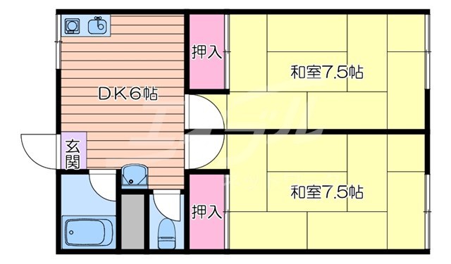 日幸山田西ハイツの間取り