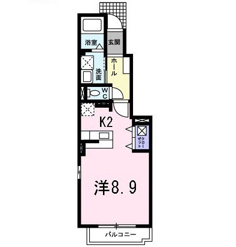 呉市広白石のアパートの間取り