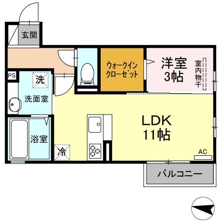 薩摩川内市宮内町のアパートの間取り