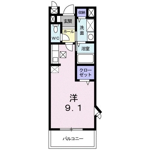 御坊市野口のアパートの間取り