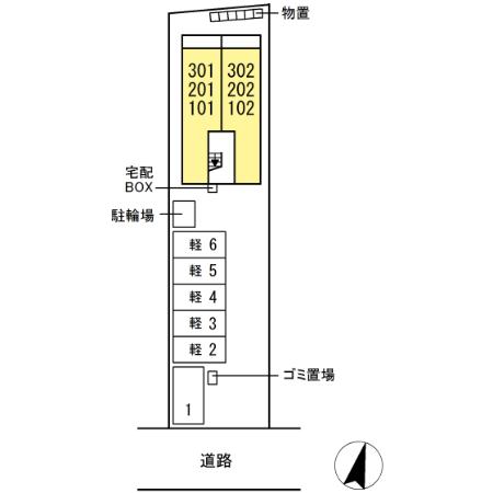 【松江市大正町のアパートの駐車場】