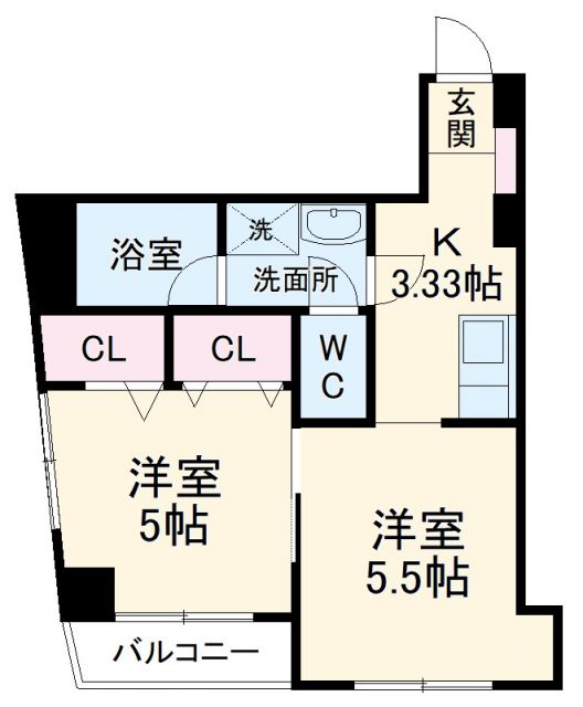 前橋市千代田町のマンションの間取り