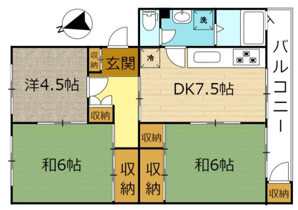 フジタサニーハイツ五香A棟の間取り