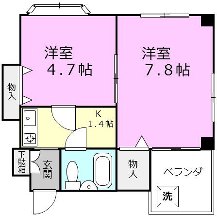 和歌山市毛見のマンションの間取り