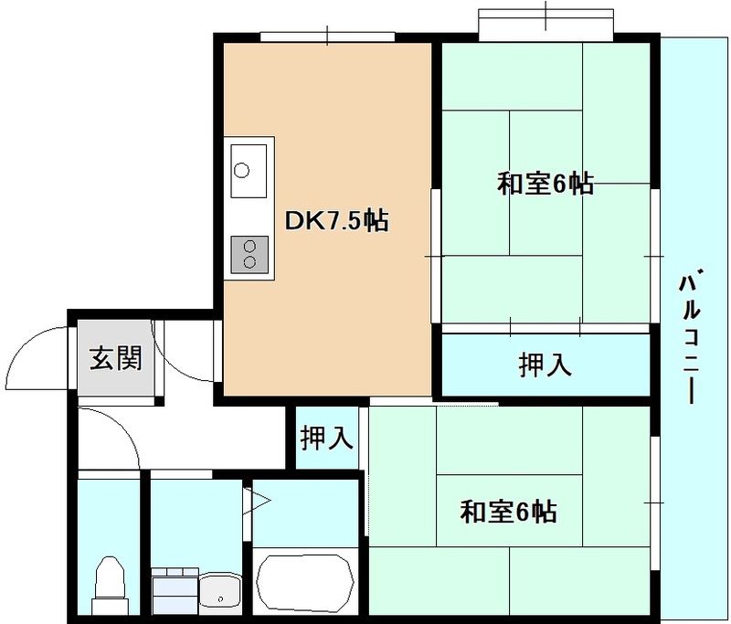 伊丹市大鹿のマンションの間取り