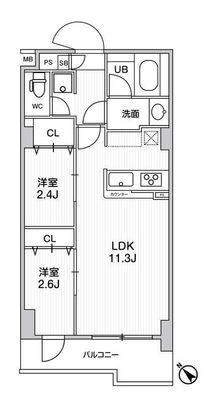 ドゥーエ曳舟の間取り