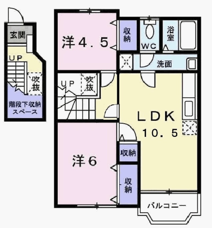 【西脇市野村町のアパートの間取り】