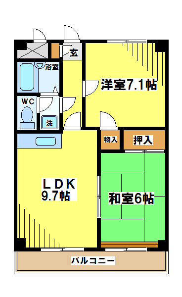 東京都調布市入間町１（マンション）の賃貸物件の間取り