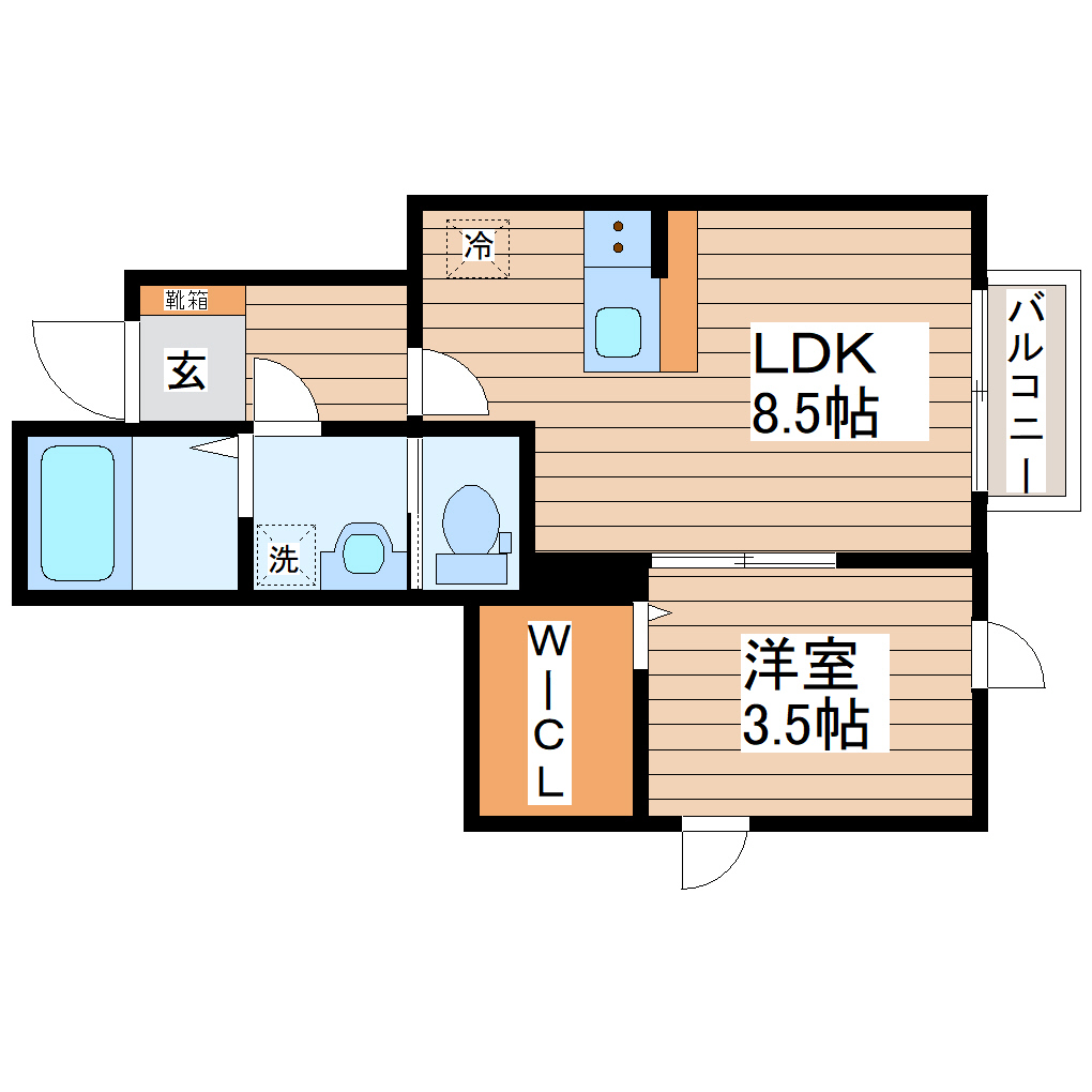 名取市増田のアパートの間取り