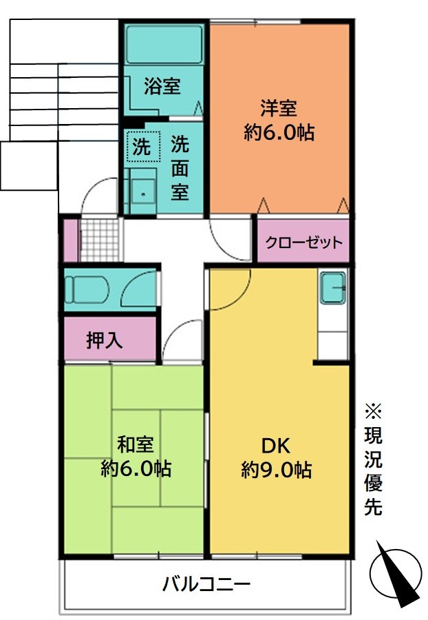 平塚市南原のアパートの間取り