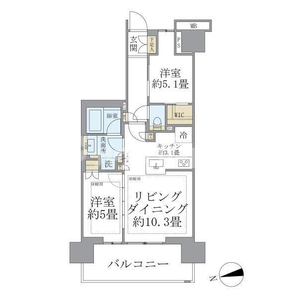 荒川区荒川のマンションの間取り