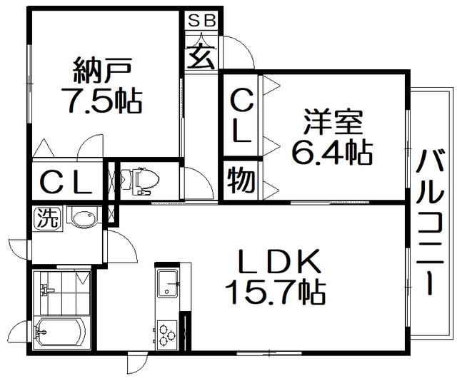 シャーメゾン明徳I番館の間取り