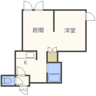 【札幌市中央区北二条西のアパートの間取り】