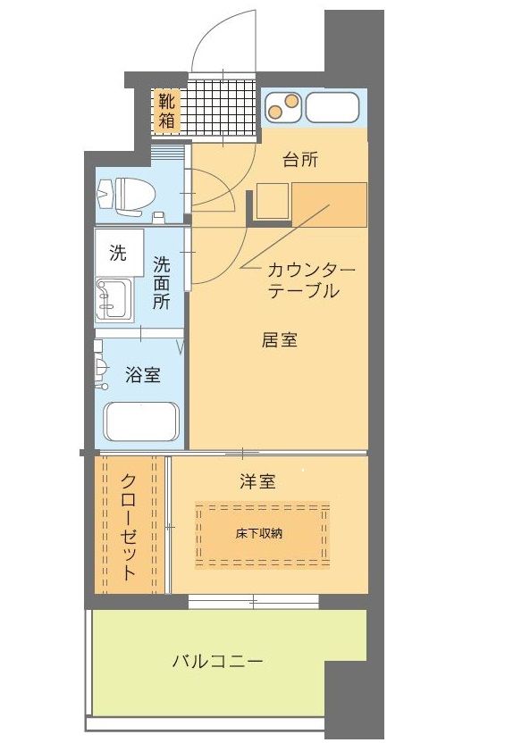 福岡市中央区今泉のマンションの間取り