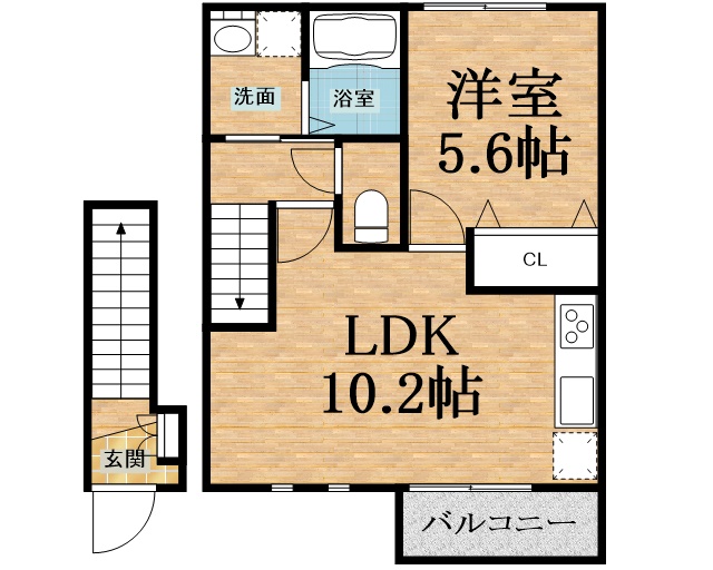 【千葉市緑区あすみが丘東のアパートの間取り】