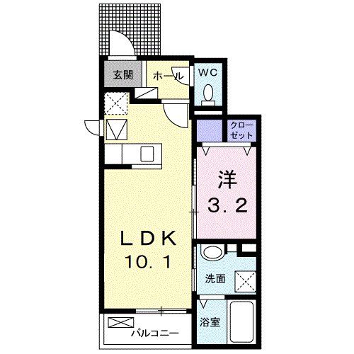 小田原市扇町のアパートの間取り