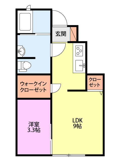 新潟市中央区上大川前通８番町のアパートの間取り