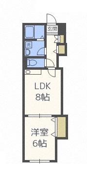 札幌市北区北二十二条西のマンションの間取り