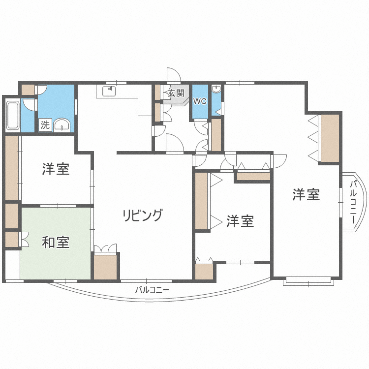 札幌市北区北二十八条西のマンションの間取り