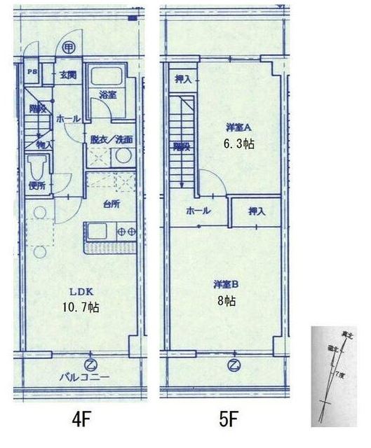 【マンションリバーインの間取り】