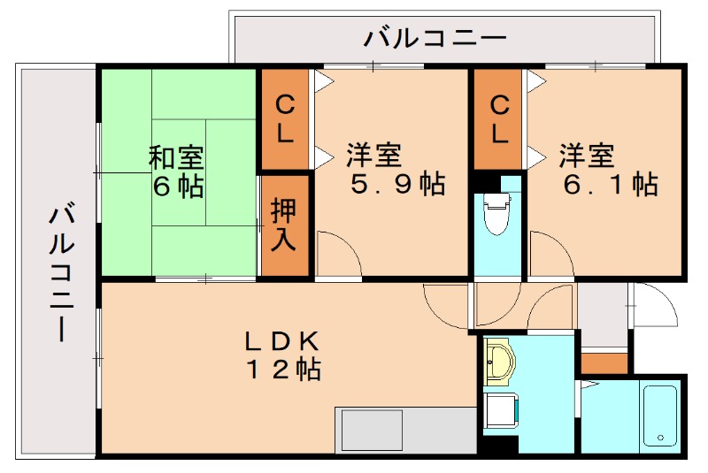 春日市春日のマンションの間取り