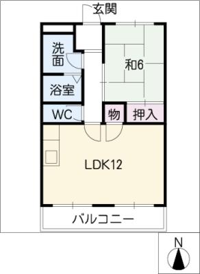 上ノ山ハイツ３の間取り