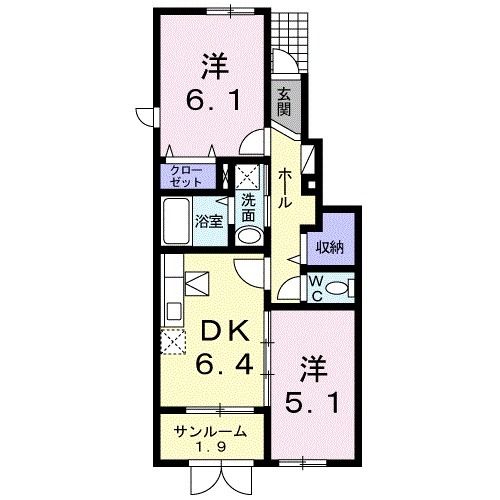 柏崎市城東のアパートの間取り