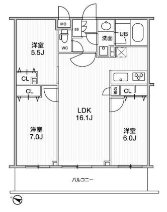 墨田区東向島のマンションの間取り