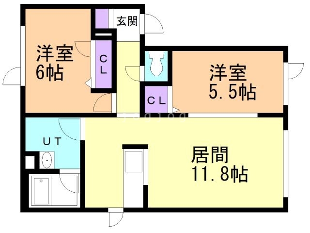 札幌市北区屯田九条のアパートの間取り