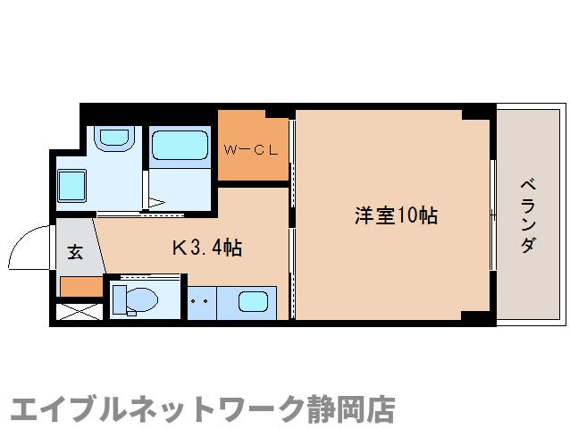 静岡市葵区竜南のマンションの間取り