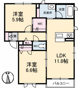 プロヌーブ南田宮の間取り