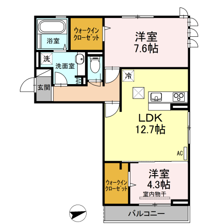 D-room紗都の間取り