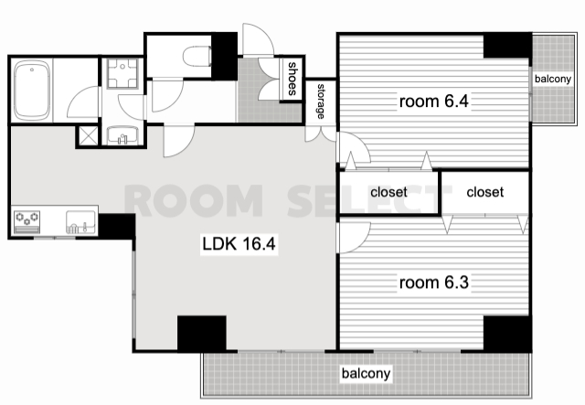 プロシード新瑞橋の間取り