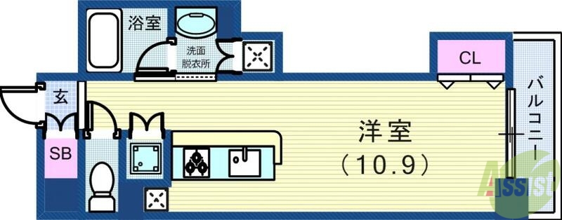 レジディア神戸磯上の間取り写真