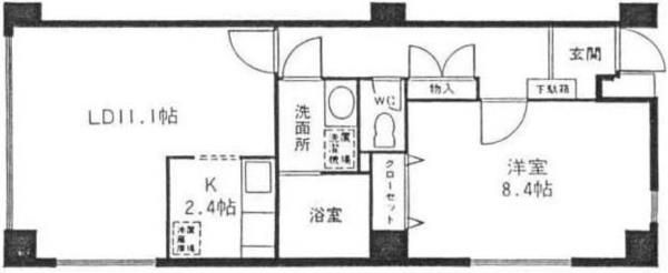 東急東横線 学芸大学駅 徒歩4分 5階建 築38年の間取り写真